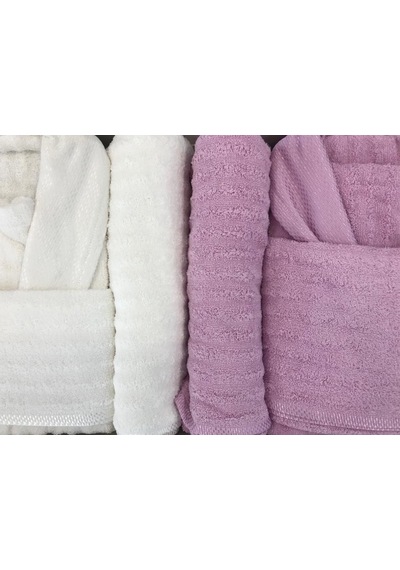Antik Aile Bornoz Seti (451541488) Beyaz - Pembe