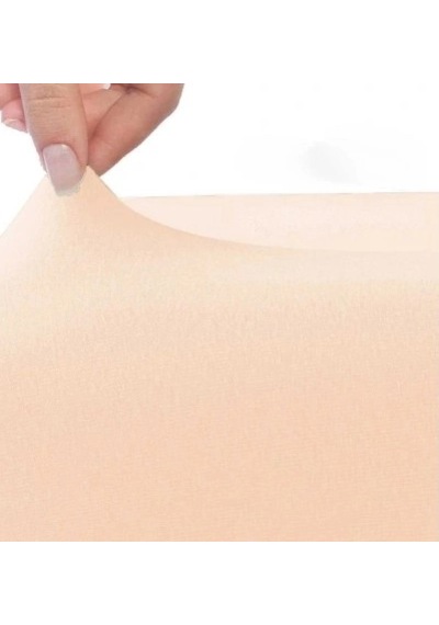 Newsheet %100 Pamuklu Terletmeyen Ve Kaymayan Lastikli Çift Kişilik Penye Çarşaf 160x200 Cm - Somon