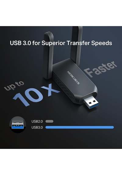 Ma37beh Be6500 Wi-fi 7 Kablosuz Usb Adaptör 6.5 Gbps Üç Bant Hız 6 Ghz Desteği Yüksek Kazançlı Anten Usb 3.0 Dahili Sürücü Tak Çalıştır Wpa3 Güvenlik Windows 10/11 Uyumlu