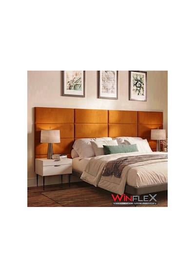 Winflex 25x50cm Dikdörtgen Kumaş Kaplı Akustik Panel- 1 Adet Turuncu