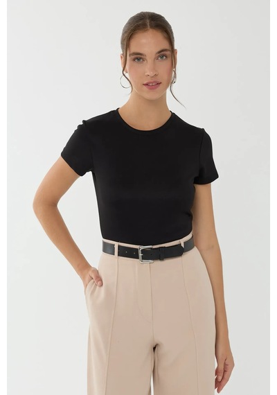 Hiccup Slim Fit Bisiklet Yaka Tişört Siyah