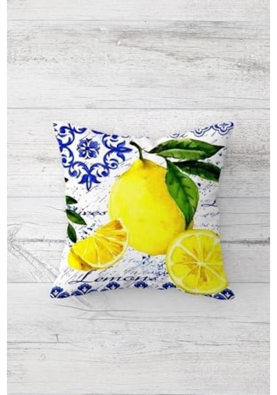 Pelangi Limon Ve Yaprak Çift Tarafı Baskılı Gizli Fermuarlı Yastık Kılıfı Kırlent Koltuk Yastık Kılıfı, Sa Diğer