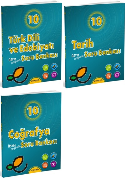 Endemik 2026 10. Sınıf Türk Dili + Tarih + Coğrafya Soru Seti 3 Kitap Güncel Müfredat