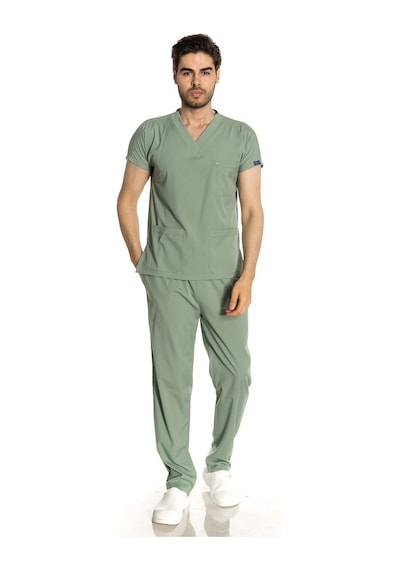 Unisex Likra Çağla Yeşili Scrubs