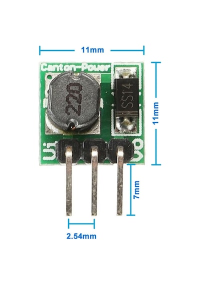 0.8v To 3.3v Voltaj Yükseltici Modül Mini Step Up Boost Maksimum 500ma 150khz %85 Verim
