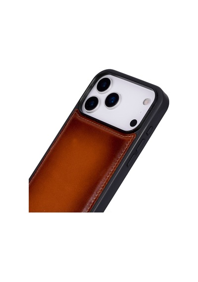Bloomcase Mono Urban Tan Apple iPhone Uyumlu 17 Pro Max/ 18 Pro Max 6.9" Hakiki Deri Magsafe Kılıf Kahverengi