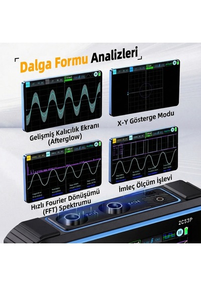 Fnırsı 2c53p 3'ü 1 Arada Çift Kanallı Tablet Osiloskop + Multimetre + Fonksiyon Jeneratörü
