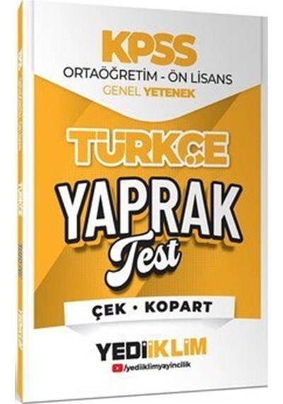 2026 Kpss Ortaöğretim-önlisans Türkçe Çek Kopart Yaprak Test /...
