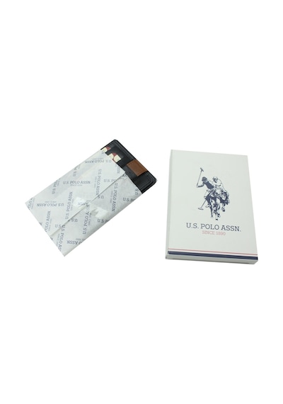 U.S. Polo Assn. Plcuz 8427 U.S.Polo Assn.Hakiki Deri Kartlık-Siyah