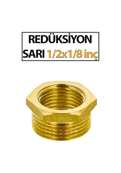 1/2 X 1/8 İnç Sarı Redüksiyon Pirinç Gövde, Sızdırmaz Ve Uzun Ömürlü Bağlantı Parçası
