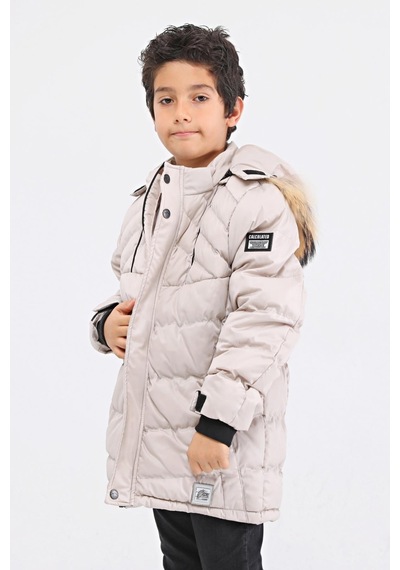 Natural Kürklü Erkek Çocuk Kaban 51237t Bej
