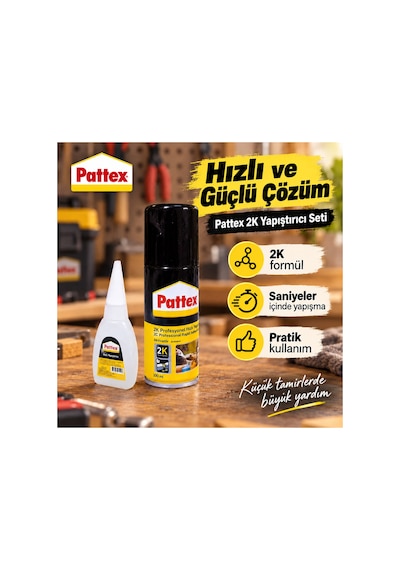 2k Profesyonel Hızlı Yapıştırıcı + Aktivatör 100 Ml Set