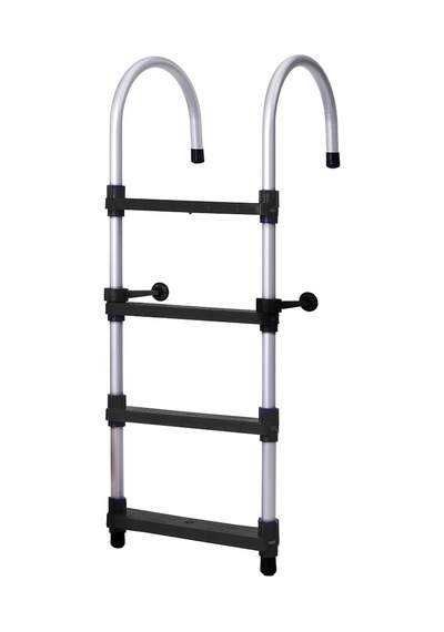 Hobi Store Portatif Tekne Merdiveni ( Siyah ) 3 Basamaklı