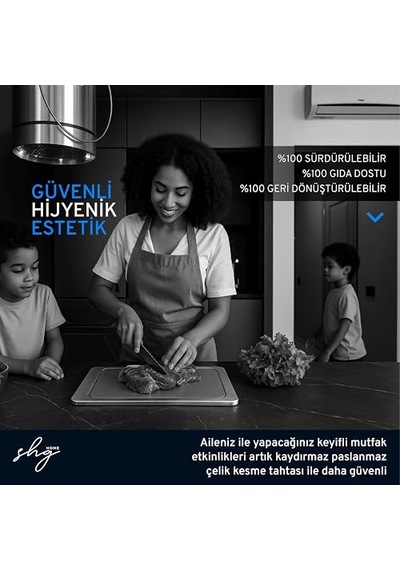 Tasarımlı 304 Paslanmaz Çelik Kesme Tahtası 3lü Set Saklama Kılıfı Kesme Tahtası Ve Silikon Kaydırmaz Mat 1 5 Diğer