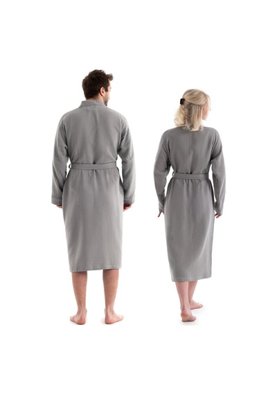 Unisex Kimono Bornoz - Gri