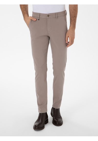 Cacharel Vizon Slim Fit Kanvas Pantolon Kahverengi