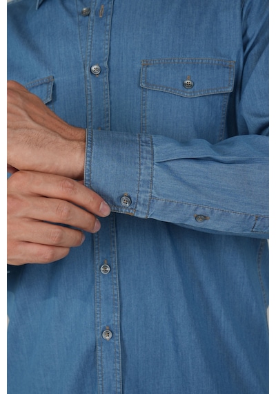 Bisse Erkek Uzun Kollu Spor Açık Renk Denim Gömlek Gmjean252171 D39 Lacivert