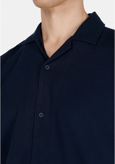 Colin's Colins Regular Fit Shirt Neck Düz Erkek Lacivert Kısa Kol Gömlek Cl1074511 Q1.v1 Nav