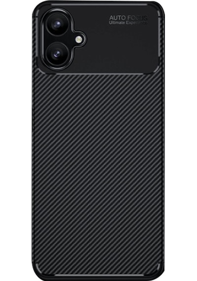 Samsung Galaxy Uyumlu A06 Kılıf Focus Carbon Silikon Kapak Siyah