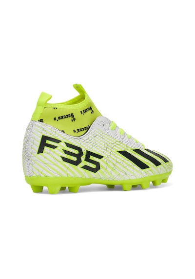 Erkek Çocuk Halısaha Kranpon Çoraplı Çivili Futbol Spor Ayakkabısı F35kr Beyaz - Sarı