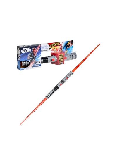 Darth Maul Elektronik Çift Bıçaklı Işın Kılını, Resmi Lisanslı Kırmızı Işın Kılıcı, Kostümleriyle Kullanın, 4 Yaş Ve Üzeri Erkek Ve Kız Çocukları İçin Oyuncaklar