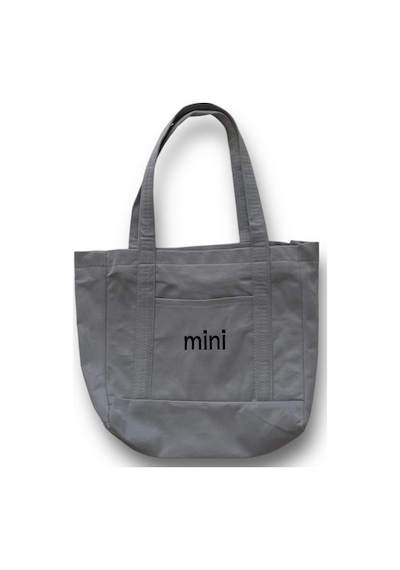 Toz Vintage Canvas Mini Yazılı Bez Omuz - Kol Çantası Gri