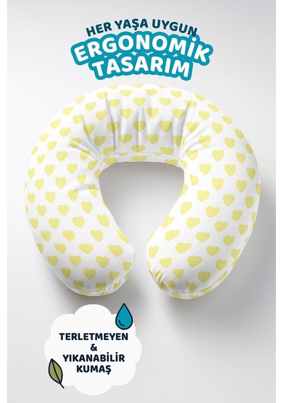 Sarı Kalp Desenli Pamuklu Boyun Yastığı - Pastel Tonlarda Yumuşak Çocuk & Yetişkin Seyahat Yastığı Açık Gün Doğumu Açık Gri Sarı Kalp Desenli Pamuklu Boyun Yastığı - Pastel Tonlarda Yumuşak Çocuk & Yetişkin Seyahat Yastığı Açık Gün Doğumu Açık Gri