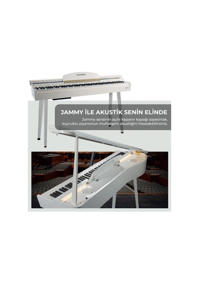 Maxword Jammy Yüksek Kaliteli Hammer Action 88 Tuşlu Dijital Piyano Beyaz