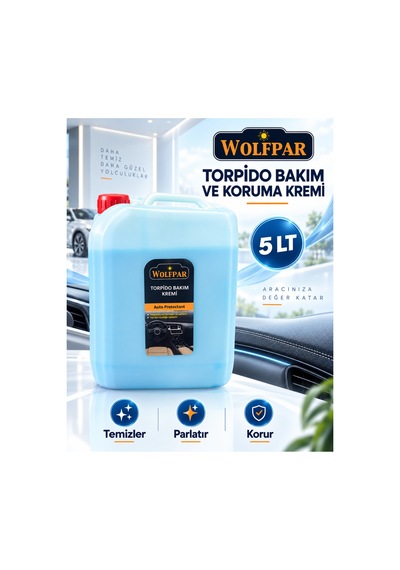 Torpido Bakım Ve Koruma Kremi 5 Lt Plastik Ve Vinil Yüzey Temizleyici, Parlatıcı