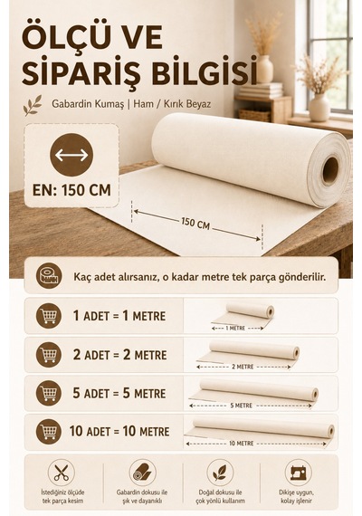 Gabardin Kumaş, Çanta , Tuval, Punch, Nakış, Branda Ve Güneşlik Yapımına Uygun En : 150cm Bej