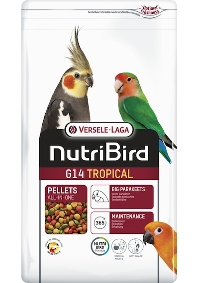 Versele - 2 - Laga Nutrıbırd G14 Tropıcal Paraket Pelet - Csmo-tex - Yem 1kg