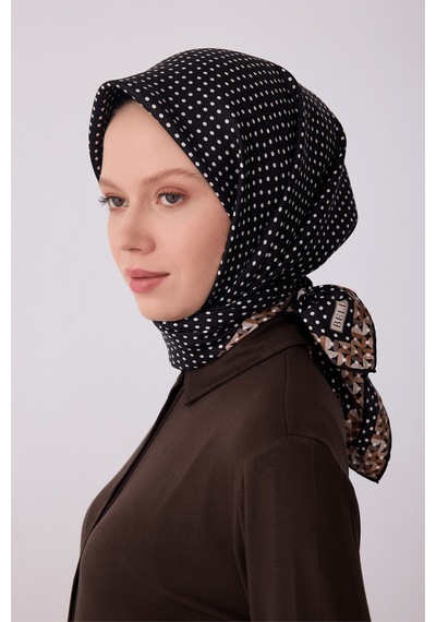 Belli İpek Eşarp - 4326-02 Siyah Twill
