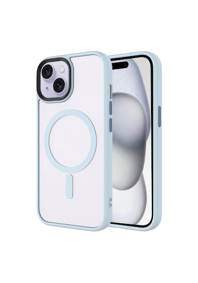 Apple Uyumlu  iPhone 15 Kılıf Mat Arka Yüzey Wireless Şarj Özellikli Zore Flet M-safe Kapak