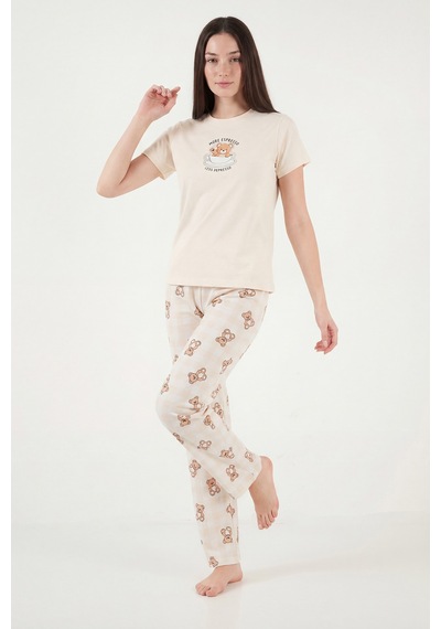 Lela Bayan Pijama Takımı 65790784 Ekru