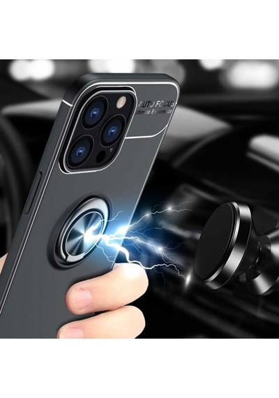 Apple Uyumlu iPhone 14 Pro Kılıf Zore Ravel Yüzüklü Silikon Kılıf