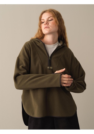 Xint Haki Oversize Kapüşonlu Polar Sweatshirt 400525