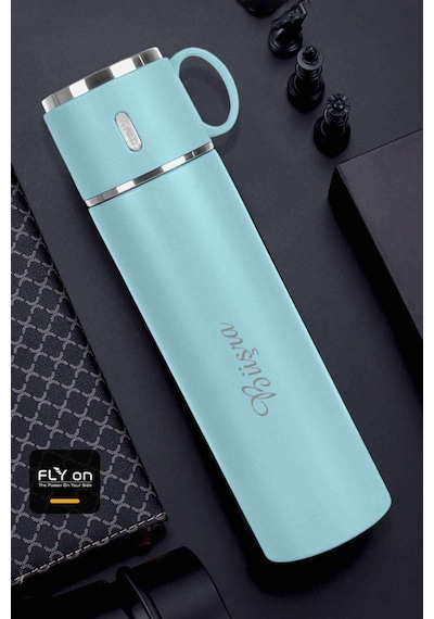 Kişiye Özel Isim Baskılı 316 Paslanmaz Çelik Termos Bardak 580 Ml Thermos Mug Kupa -1526