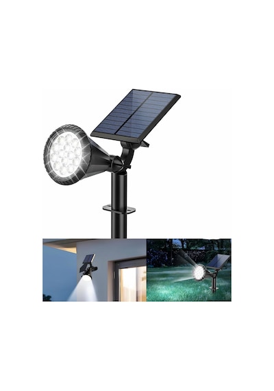 Forlife Beyaz 18 Led Spot Güneş Enerjili Bahçe Aydınlatma Lambası, Fotoselli, Spike Aplik, 18w Su Geçirmez Dış M Diğer