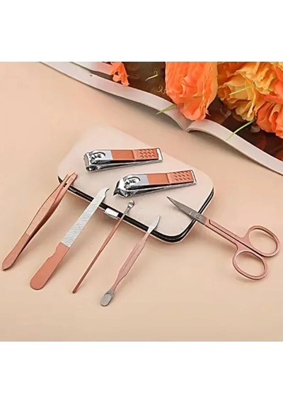 7 Parça Profesyonel Manikür Pedikür Seti - Rose Gold