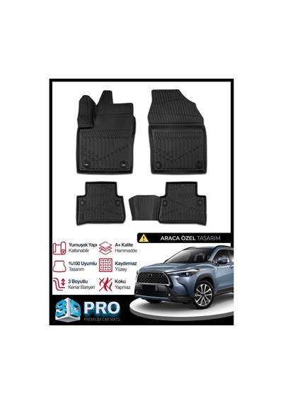 Toyota Corolla Cross 3d Havuzlu Paspas 2022 2023 2024 2025 2026 Model Kokusuz