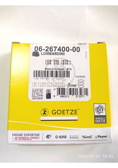 Antor/lombardini 3LD450/510 Segman Takımı Komple Std (Sekman) Nüral Goetze