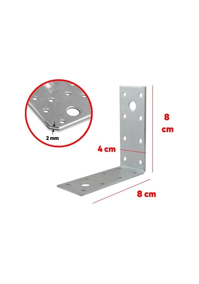 Metal Gönye Köşe Bağlantısı 40x80x80 2mm