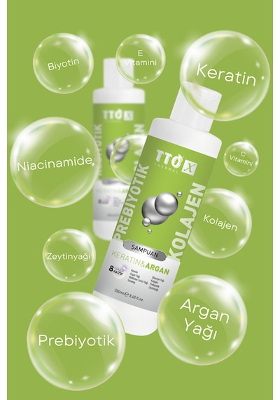 Tto -X Prebiyotik & Kolajen Keratin ve Argan 250Ml ( Cocamidopropyl,Butyrospermum,Niacinamide,)