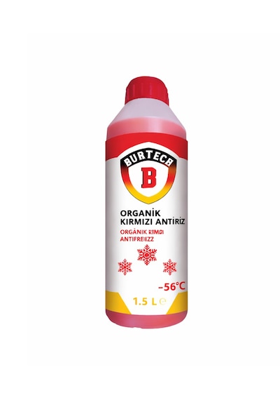 Burtech Organik Kırmızı Antifriz -56 C 1,5 Litre Motor Radyatör Soğutma Sıvısı Pembe