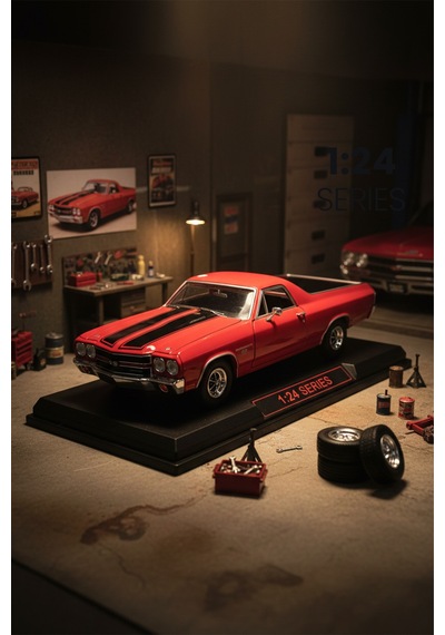 1:24 1970 Chevy El Camıno Ss 396 Araba Kırmızı
