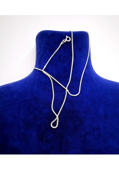 Omar Silver Unisex Küp Gümüş Kolye Zincir 1Mm