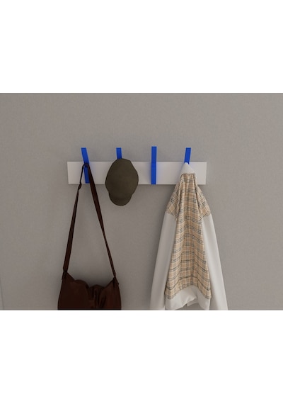 Hepsi3boyutlu Modern Duvar & Kapı Kanca Askılık - 4 Adet Mavi Kanca Askılık - Model No : 3 Mavi