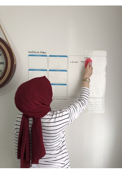 Haftalık Planlayıcı Takvim Akıllı Kağıt Tahta Silgili Kalem Hediy