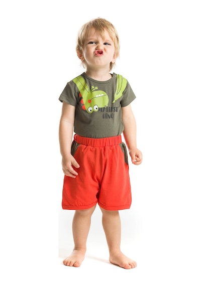Denokids Denokids Baby Tersten Dino Takım Kırmızı - Yeşil