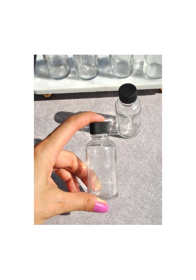 6 Adet 30 Ml Siyah Kapaklı Mini Cam Şişe Kolonya Söz Nişan Hediyelik Şişesi